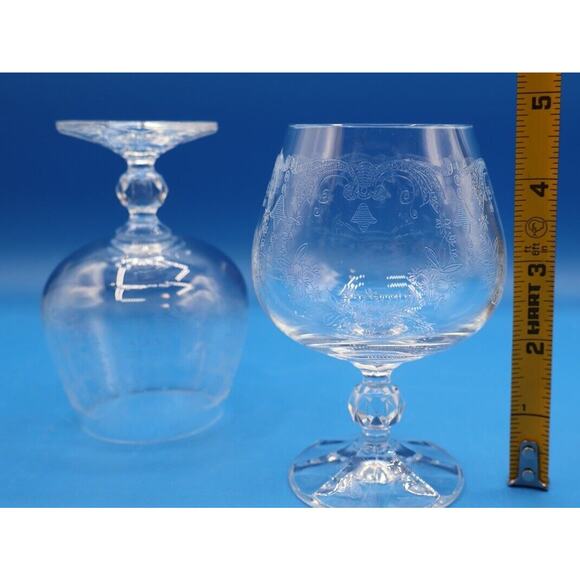 Bohemia Cascade Fine Lead Crystal Brandy Glasses 4.75'' - Set of 2 *Pre-Owned* - Picture 7 of 11